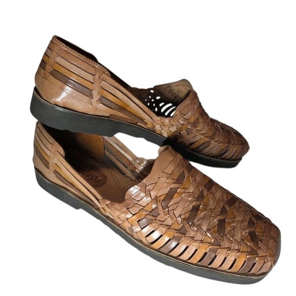 Sunsteps Hand Woven Huarache Shoes Men's 12 Brown Fisherman Slip On Comfort - Picture 1 of 8